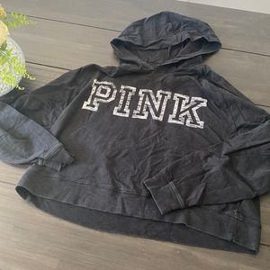 Victoria’s secret’s PINK crop hooded long sleeve